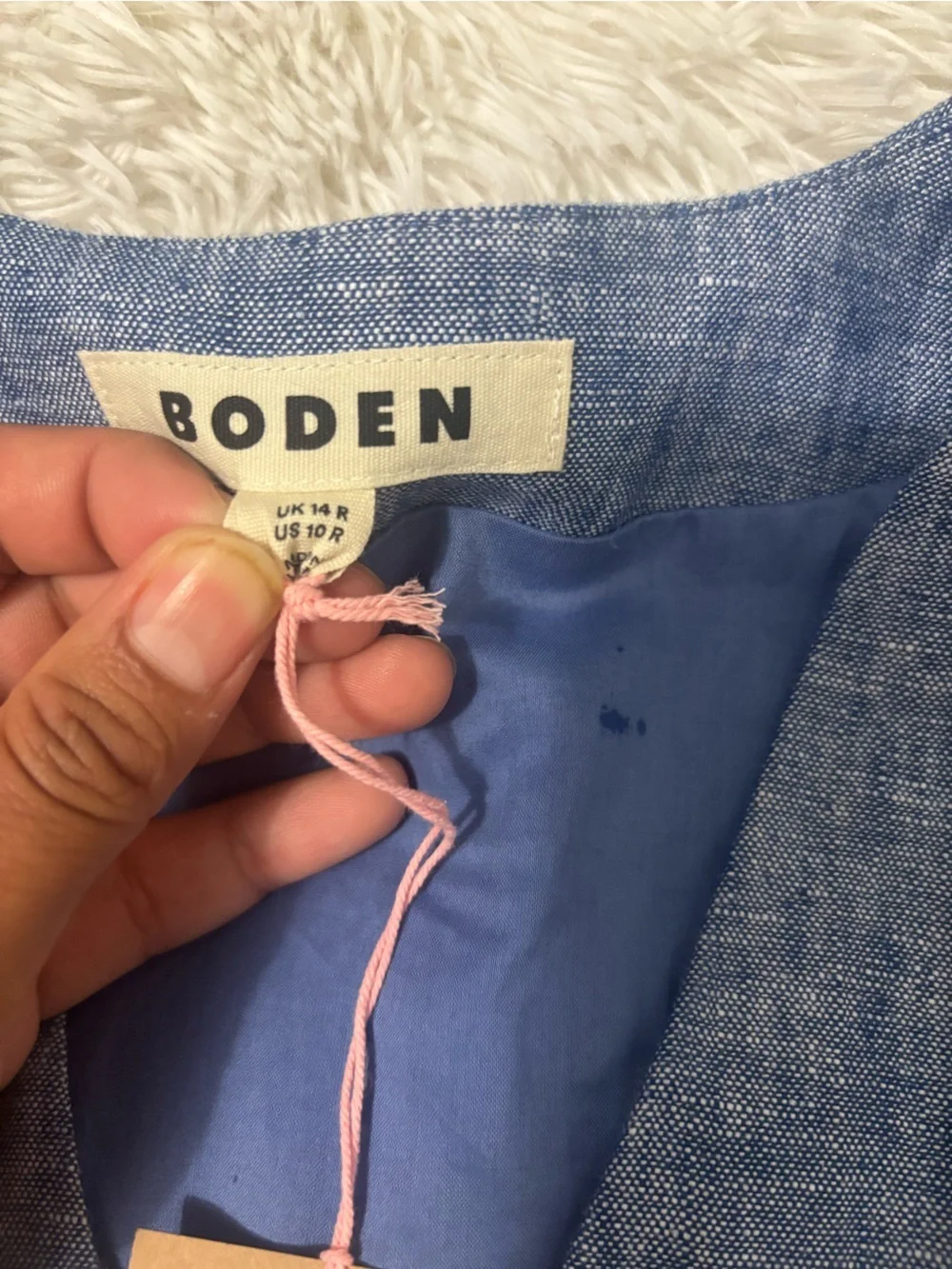 Nwt Boden Laura V-neck Linen Jumpsuit Sz 10R (70)